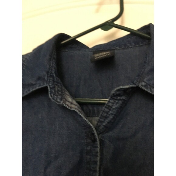 Faded Glory Women's Blue Long Sleeve Button-Up Jean Shirt Size Medium 8-10 - Picture 6 of 11
